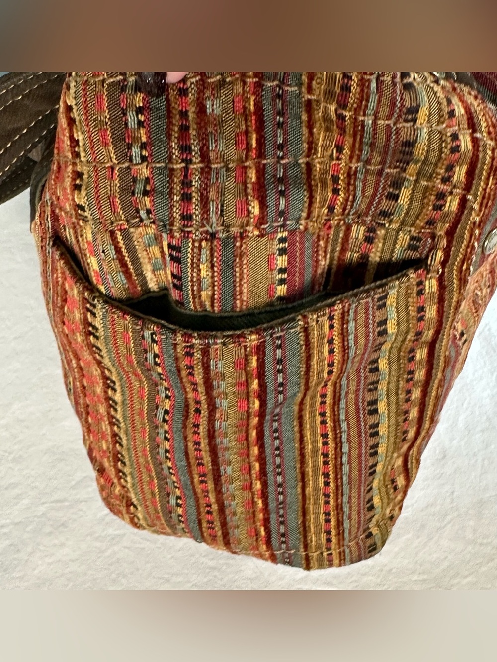 Vintage Fossil Presley Bag Tapestry Color Striped Excellent Y2K Condition - Picture 7 of 14